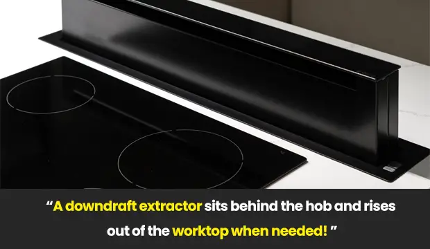 Induction hob downdraft extractor